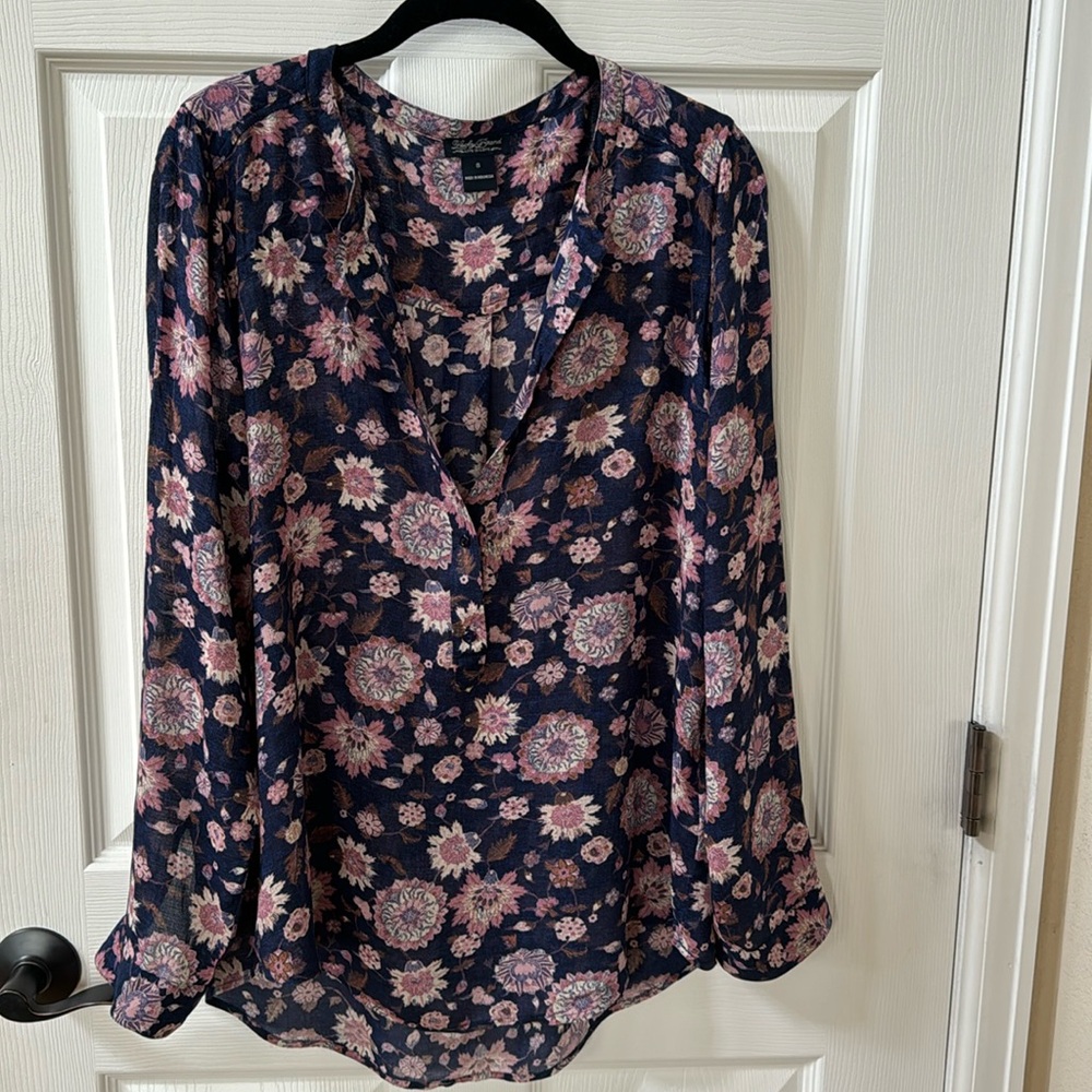 Lucky Brand Henley Top Blouse Tunic